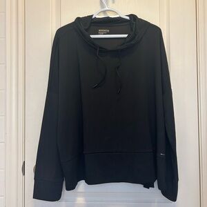 MonDetta Black Hooded Pullover Top